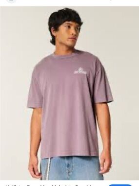 Hollister Boxy Max Melody's Graphic
Tee size Large purple